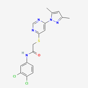 B2700853 N-(3,4-dichlorophenyl)-2-((6-(3,5-dimethyl-1H-pyrazol-1-yl)pyrimidin-4-yl)thio)acetamide CAS No. 1251604-43-9