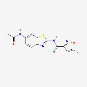 molecular formula C14H12N4O3S B2700890 N-(6-acetamidobenzo[d]thiazol-2-yl)-5-methylisoxazole-3-carboxamide CAS No. 946274-43-7