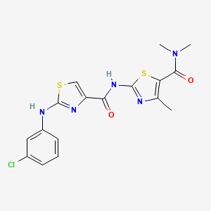 2-((3-chlorophenyl)amino)-N-(5-(dimethylcarbamoyl)-4-methylthiazol-2-yl)thiazole-4-carboxamide