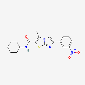 N-cyclohexyl-3-methyl-6-(3-nitrophenyl)imidazo[2,1-b][1,3]thiazole-2-carboxamide