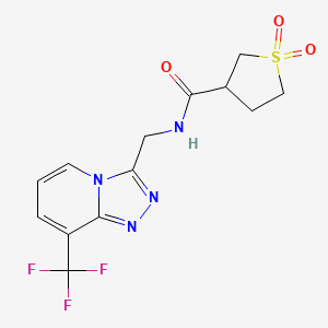 N-((8-(trifluoromethyl)-[1,2,4]triazolo[4,3-a]pyridin-3-yl)methyl)tetrahydrothiophene-3-carboxamide 1,1-dioxide