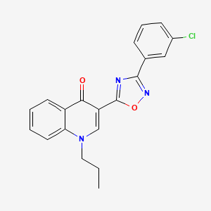 molecular formula C20H16ClN3O2 B2700945 3-[3-(3-chlorophenyl)-1,2,4-oxadiazol-5-yl]-1-propyl-1,4-dihydroquinolin-4-one CAS No. 1326837-67-5