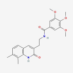 molecular formula C23H26N2O5 B2700949 N-[2-(7,8-dimethyl-2-oxo-1,2-dihydroquinolin-3-yl)ethyl]-3,4,5-trimethoxybenzamide CAS No. 851407-45-9