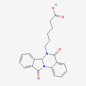 molecular formula C21H20N2O4 B2700952 6-{5,11-dioxo-5H,6H,6aH,11H-isoindolo[2,1-a]quinazolin-6-yl}hexanoic acid CAS No. 1630763-33-5