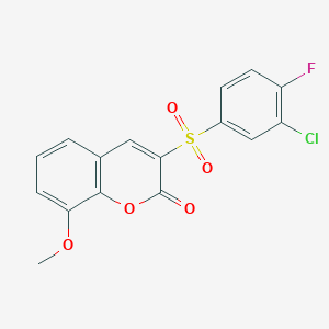 molecular formula C16H10ClFO5S B2700978 3-(3-chloro-4-fluorobenzenesulfonyl)-8-methoxy-2H-chromen-2-one CAS No. 866346-83-0