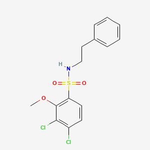 molecular formula C15H15Cl2NO3S B2700983 3,4-dichloro-2-methoxy-N-(2-phenylethyl)benzenesulfonamide CAS No. 446309-14-4