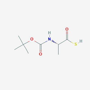 molecular formula C8H15NO3S B2701001 Propanethioicacid,2-[[(1,1-dimethylethoxy)carbonyl]amino]-,(2S)-(9ci) CAS No. 80354-38-7