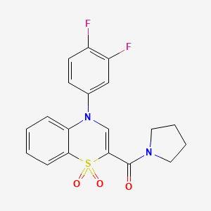 B2701003 [4-(3,4-difluorophenyl)-1,1-dioxido-4H-1,4-benzothiazin-2-yl](pyrrolidin-1-yl)methanone CAS No. 1251561-49-5