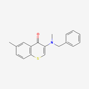 molecular formula C18H17NOS B2701007 3-[benzyl(methyl)amino]-6-methyl-4H-thiochromen-4-one CAS No. 895798-54-6
