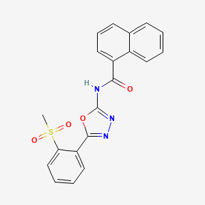 molecular formula C20H15N3O4S B2701021 N-(5-(2-(methylsulfonyl)phenyl)-1,3,4-oxadiazol-2-yl)-1-naphthamide CAS No. 886924-52-3