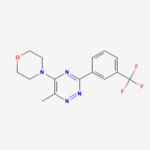 molecular formula C15H15F3N4O B2701022 6-Methyl-5-morpholino-3-[3-(trifluoromethyl)phenyl]-1,2,4-triazine CAS No. 339103-67-2