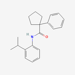 molecular formula C21H25NO B2701027 N-(2-(Isopropyl)phenyl)(phenylcyclopentyl)formamide CAS No. 854131-86-5