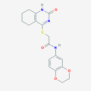 molecular formula C18H19N3O4S B2701037 N-(2,3-dihydro-1,4-benzodioxin-6-yl)-2-[(2-oxo-1,2,5,6,7,8-hexahydroquinazolin-4-yl)sulfanyl]acetamide CAS No. 946269-73-4