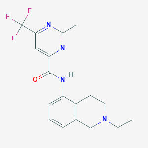 molecular formula C18H19F3N4O B2701094 N-(2-ethyl-1,2,3,4-tetrahydroisoquinolin-5-yl)-2-methyl-6-(trifluoromethyl)pyrimidine-4-carboxamide CAS No. 2415633-09-7