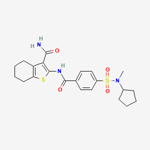 2-(4-(N-cyclopentyl-N-methylsulfamoyl)benzamido)-4,5,6,7-tetrahydrobenzo[b]thiophene-3-carboxamide