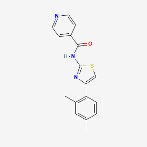 molecular formula C17H15N3OS B2701098 N-[4-(2,4-dimethylphenyl)-1,3-thiazol-2-yl]pyridine-4-carboxamide 