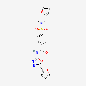 molecular formula C19H16N4O6S B2701104 N-[5-(furan-2-yl)-1,3,4-oxadiazol-2-yl]-4-{[(furan-2-yl)methyl](methyl)sulfamoyl}benzamide CAS No. 941870-62-8