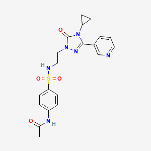 N-(4-(N-(2-(4-cyclopropyl-5-oxo-3-(pyridin-3-yl)-4,5-dihydro-1H-1,2,4-triazol-1-yl)ethyl)sulfamoyl)phenyl)acetamide