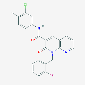molecular formula C23H17ClFN3O2 B2701107 N-(3-chloro-4-methylphenyl)-1-[(2-fluorophenyl)methyl]-2-oxo-1,2-dihydro-1,8-naphthyridine-3-carboxamide CAS No. 1005307-16-3