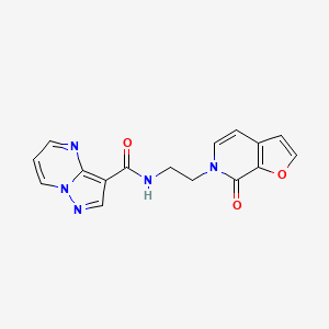 molecular formula C16H13N5O3 B2701108 N-(2-(7-oxofuro[2,3-c]pyridin-6(7H)-yl)ethyl)pyrazolo[1,5-a]pyrimidine-3-carboxamide CAS No. 2034374-79-1