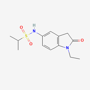 molecular formula C13H18N2O3S B2701113 N-(1-ethyl-2-oxo-2,3-dihydro-1H-indol-5-yl)propane-2-sulfonamide CAS No. 921536-17-6