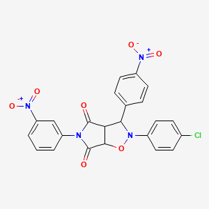 2-(4-chlorophenyl)-5-(3-nitrophenyl)-3-(4-nitrophenyl)dihydro-2H-pyrrolo[3,4-d]isoxazole-4,6(5H,6aH)-dione