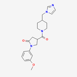 4-(4-((1H-imidazol-1-yl)methyl)piperidine-1-carbonyl)-1-(3-methoxyphenyl)pyrrolidin-2-one