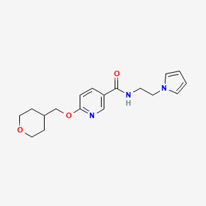 N-(2-(1H-pyrrol-1-yl)ethyl)-6-((tetrahydro-2H-pyran-4-yl)methoxy)nicotinamide