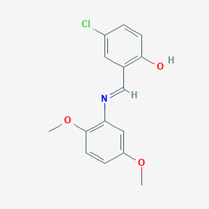 molecular formula C15H14ClNO3 B2701118 4-chloro-2-{(E)-[(2,5-dimethoxyphenyl)imino]methyl}phenol CAS No. 1091617-54-7