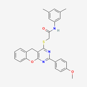 B2701125 N-(3,5-dimethylphenyl)-2-((2-(4-methoxyphenyl)-5H-chromeno[2,3-d]pyrimidin-4-yl)thio)acetamide CAS No. 872196-76-4