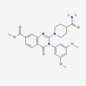 molecular formula C24H26N4O6 B2701127 Methyl 2-(4-carbamoylpiperidin-1-yl)-3-(3,5-dimethoxyphenyl)-4-oxo-3,4-dihydroquinazoline-7-carboxylate CAS No. 1251703-23-7