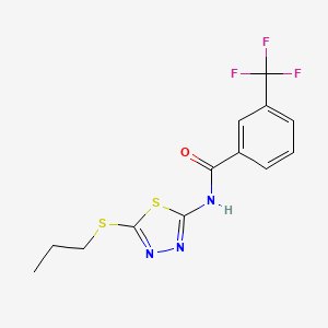 B2701134 N-(5-propylsulfanyl-1,3,4-thiadiazol-2-yl)-3-(trifluoromethyl)benzamide CAS No. 393567-47-0