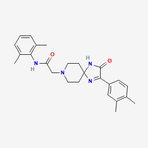 molecular formula C25H30N4O2 B2701153 N-(2,6-dimethylphenyl)-2-[2-(3,4-dimethylphenyl)-3-oxo-1,4,8-triazaspiro[4.5]dec-1-en-8-yl]acetamide CAS No. 1189716-17-3