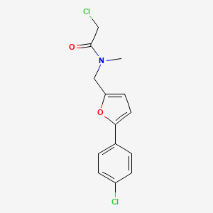 molecular formula C14H13Cl2NO2 B2701163 2-chloro-N-{[5-(4-chlorophenyl)furan-2-yl]methyl}-N-methylacetamide CAS No. 75228-96-5