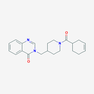 molecular formula C21H25N3O2 B2701164 3-[[1-(Cyclohex-3-ene-1-carbonyl)piperidin-4-yl]methyl]quinazolin-4-one CAS No. 2380174-35-4
