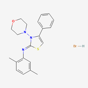 molecular formula C21H24BrN3OS B2701165 (Z)-2,5-dimethyl-N-(3-morpholino-4-phenylthiazol-2(3H)-ylidene)aniline hydrobromide CAS No. 1180030-50-5
