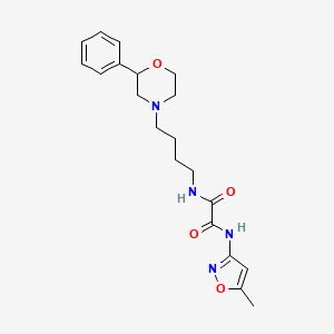 molecular formula C20H26N4O4 B2701172 N1-(5-methylisoxazol-3-yl)-N2-(4-(2-phenylmorpholino)butyl)oxalamide CAS No. 954027-22-6