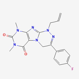 molecular formula C18H17FN6O2 B2701181 1-allyl-3-(4-fluorophenyl)-7,9-dimethyl-7,9-dihydro-[1,2,4]triazino[3,4-f]purine-6,8(1H,4H)-dione CAS No. 898410-52-1
