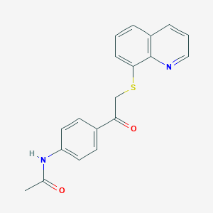molecular formula C19H16N2O2S B270119 N-{4-[2-(8-quinolinylsulfanyl)acetyl]phenyl}acetamide 