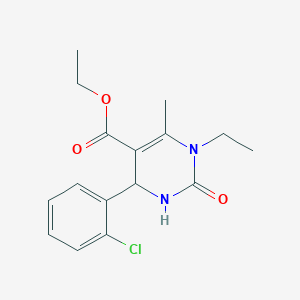 molecular formula C16H19ClN2O3 B2701226 Ethyl 4-(2-chlorophenyl)-1-ethyl-6-methyl-2-oxo-1,2,3,4-tetrahydropyrimidine-5-carboxylate CAS No. 321943-46-8