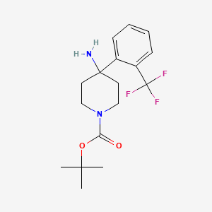 molecular formula C17H23F3N2O2 B2701243 Tert-butyl 4-amino-4-[2-(trifluoromethyl)phenyl]piperidine-1-carboxylate CAS No. 2197054-93-4