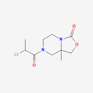 molecular formula C10H15ClN2O3 B2701250 7-(2-Chloropropanoyl)-8a-methyl-1,5,6,8-tetrahydro-[1,3]oxazolo[3,4-a]pyrazin-3-one CAS No. 2411254-44-7