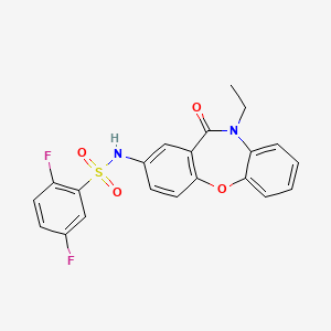 molecular formula C21H16F2N2O4S B2701285 N-(10-ethyl-11-oxo-10,11-dihydrodibenzo[b,f][1,4]oxazepin-2-yl)-2,5-difluorobenzenesulfonamide CAS No. 921919-95-1