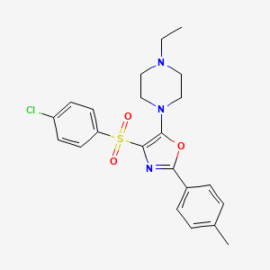 4-((4-Chlorophenyl)sulfonyl)-5-(4-ethylpiperazin-1-yl)-2-(p-tolyl)oxazole