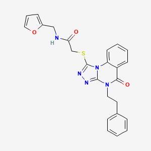 N-(furan-2-ylmethyl)-2-((5-oxo-4-phenethyl-4,5-dihydro-[1,2,4]triazolo[4,3-a]quinazolin-1-yl)thio)acetamide