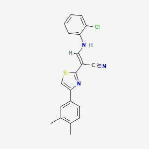 (E)-3-((2-chlorophenyl)amino)-2-(4-(3,4-dimethylphenyl)thiazol-2-yl)acrylonitrile