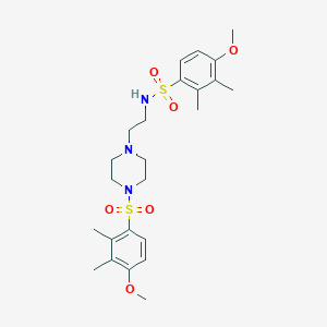 4-methoxy-N-{2-[4-(4-methoxy-2,3-dimethylbenzenesulfonyl)piperazin-1-yl]ethyl}-2,3-dimethylbenzene-1-sulfonamide