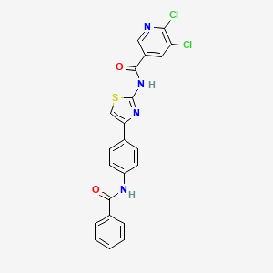 N-[4-(4-benzamidophenyl)-1,3-thiazol-2-yl]-5,6-dichloropyridine-3-carboxamide