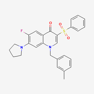 6-fluoro-1-(3-methylbenzyl)-3-(phenylsulfonyl)-7-pyrrolidin-1-ylquinolin-4(1H)-one