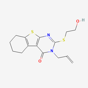 2-(2-Hydroxyethylsulfanyl)-3-prop-2-enyl-5,6,7,8-tetrahydro-[1]benzothiolo[2,3-d]pyrimidin-4-one